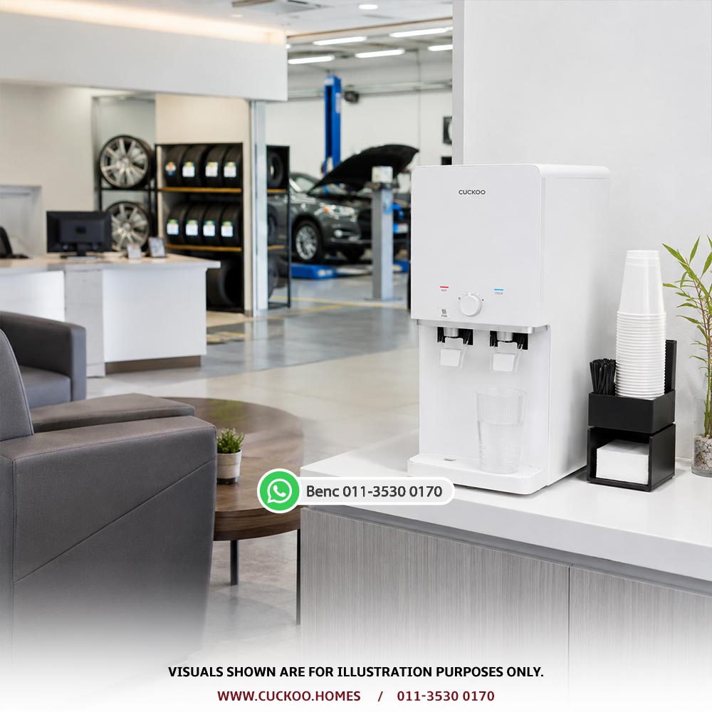 CUCKOO car workshop water dispenser Malaysia for customer waiting area and staff use