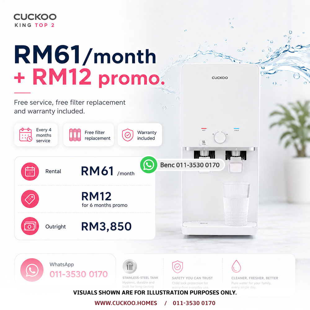 CUCKOO King Top 2 price promotion and Rental Plan in Malaysia