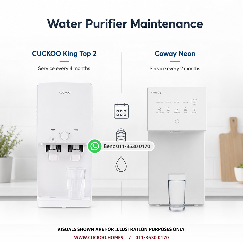CUCKOO King Top 2 vs Coway Neon maintenance comparison