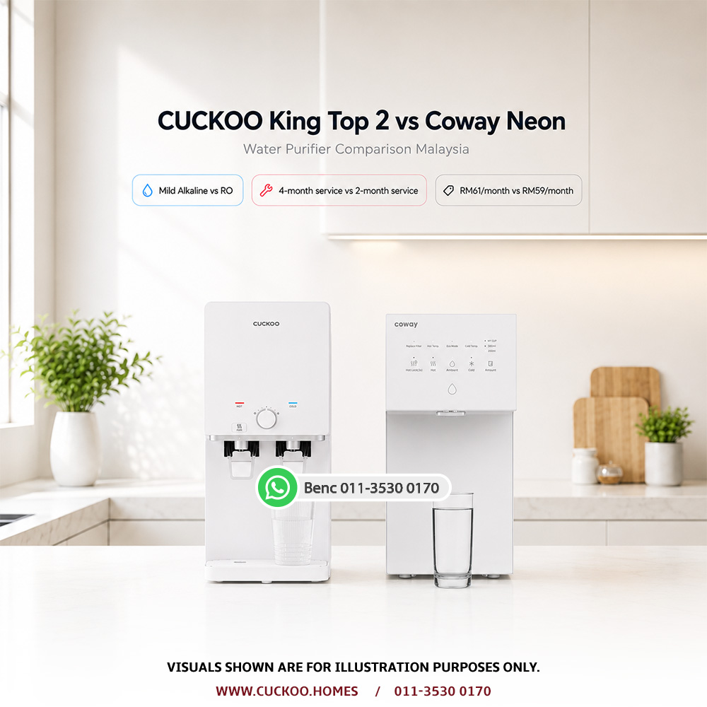 CUCKOO King Top 2 vs Coway Neon water purifier comparison in Malaysia