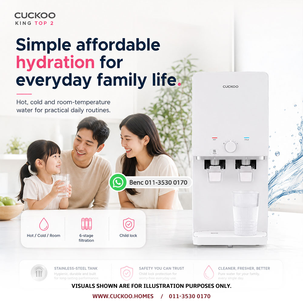 CUCKOO King Top 2 tabletop water purifier for family use in Malaysia