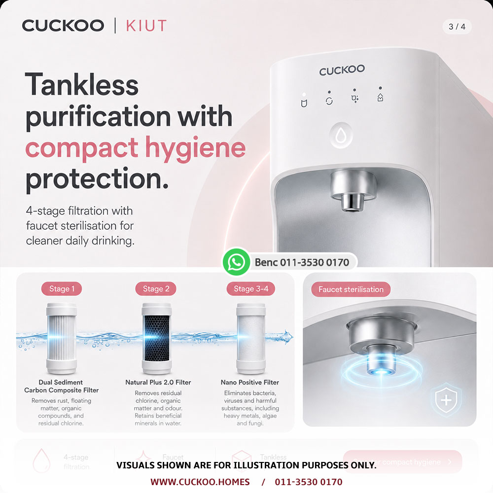 CUCKOO Kiut filter system for compact water purification