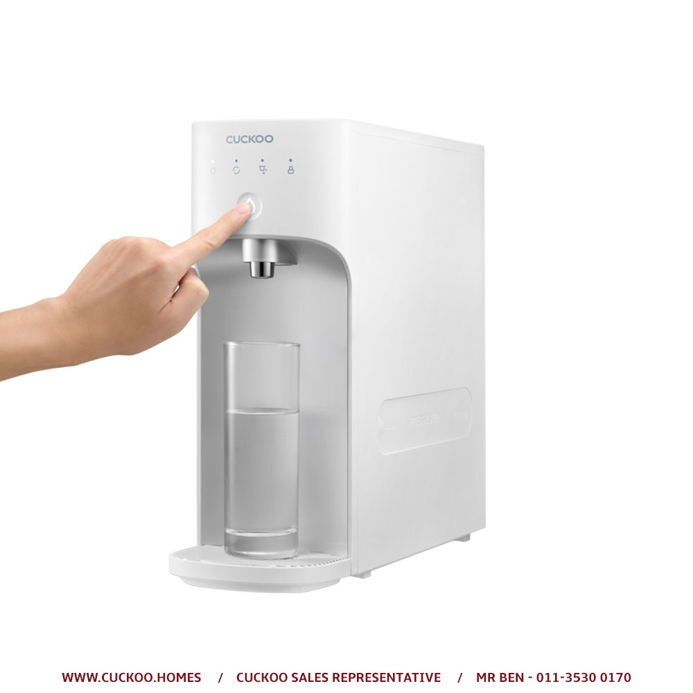 CUCKOO Kiut one-button room temperature water purifier operation