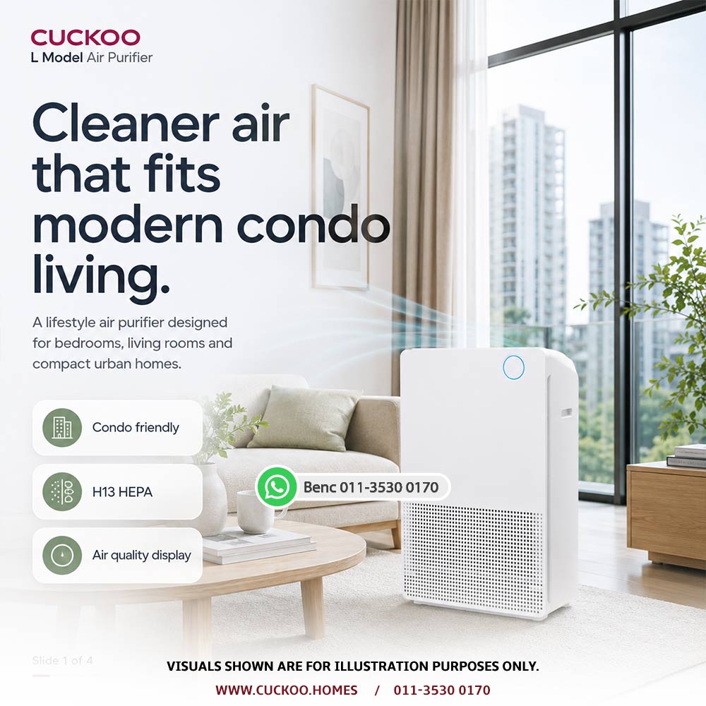 CUCKOO L Model air purifier for condo and apartment rooms
