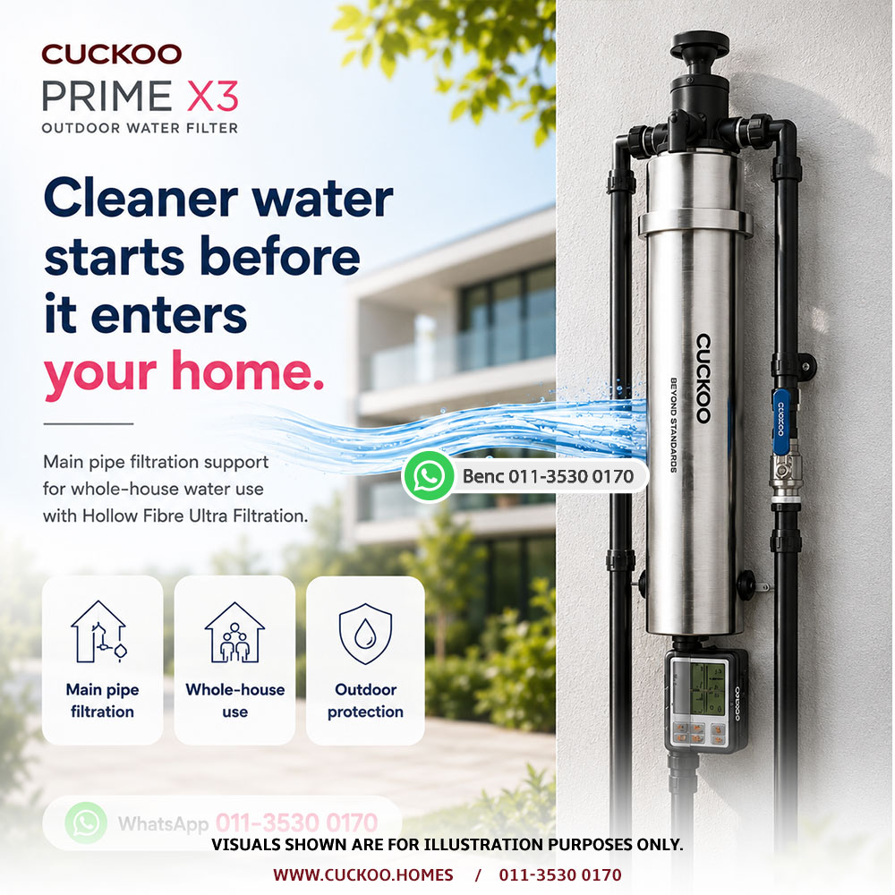 CUCKOO Prime X3 outdoor water filter for whole house main pipe filtration