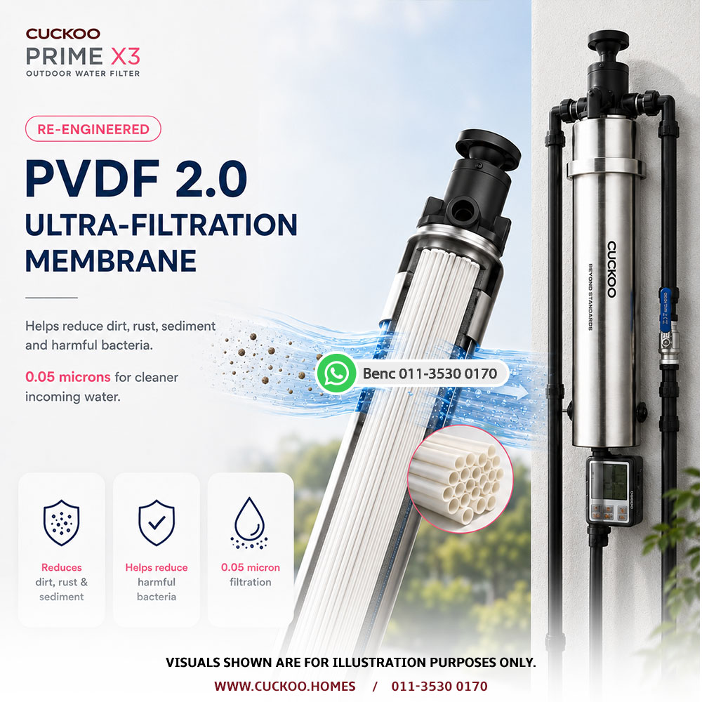 CUCKOO Prime X3 PVDF 2.0 ultra-filtration membrane for outdoor water filtration