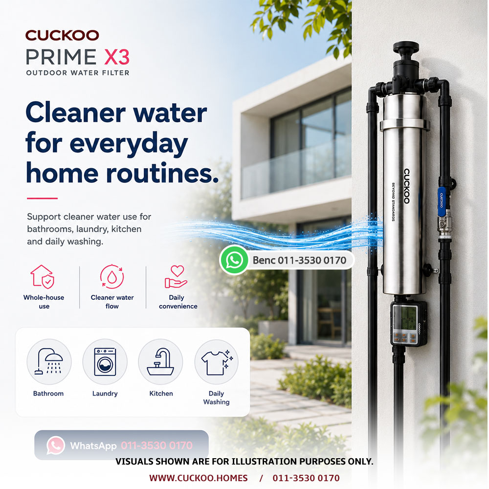 CUCKOO Prime X3 whole house water use for bathroom laundry kitchen and washing