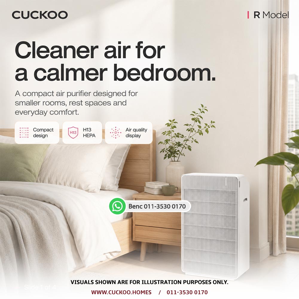CUCKOO R Model compact bedroom air purifier in Malaysia