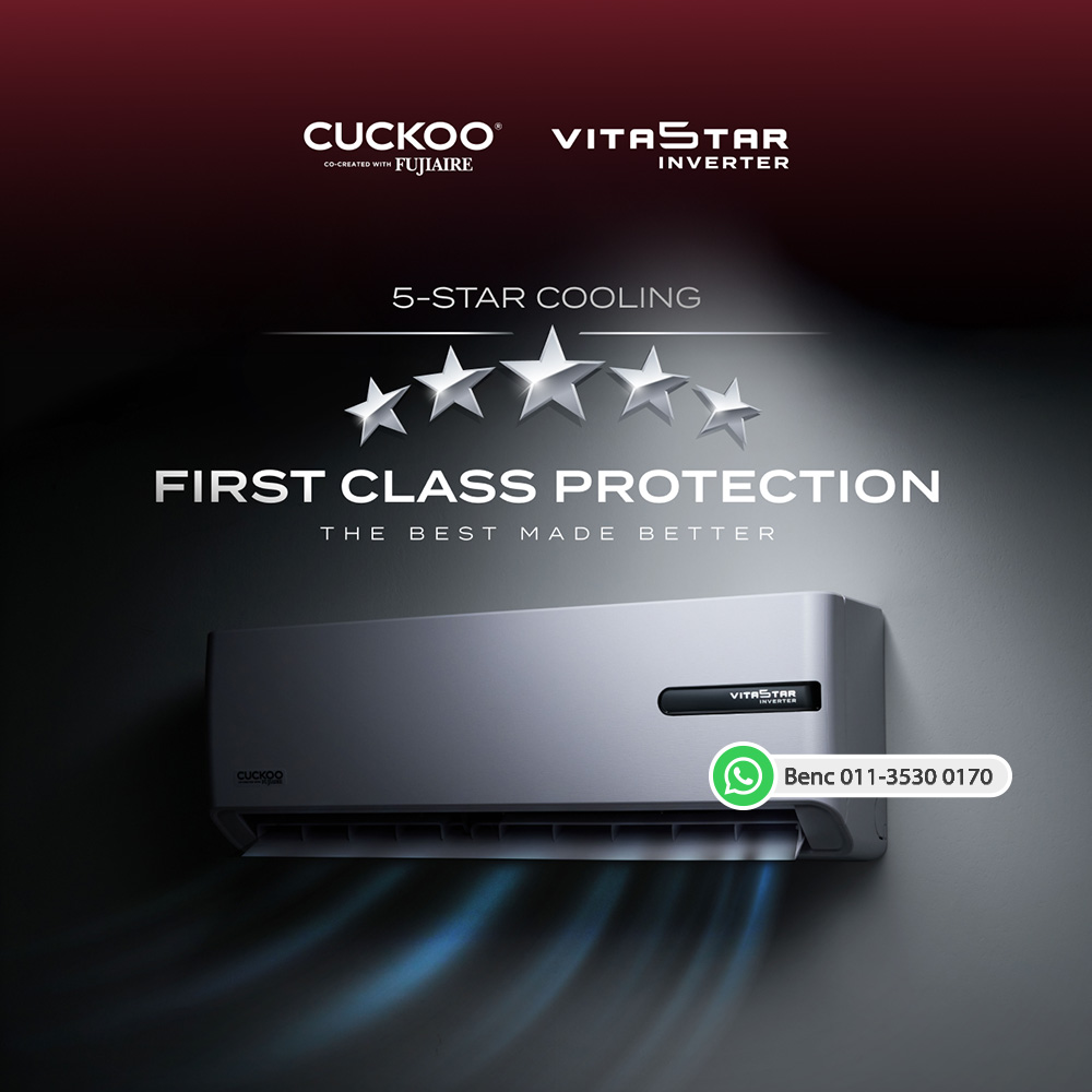 CUCKOO VITA 5TAR air conditioner Malaysia inverter aircond for home cooling