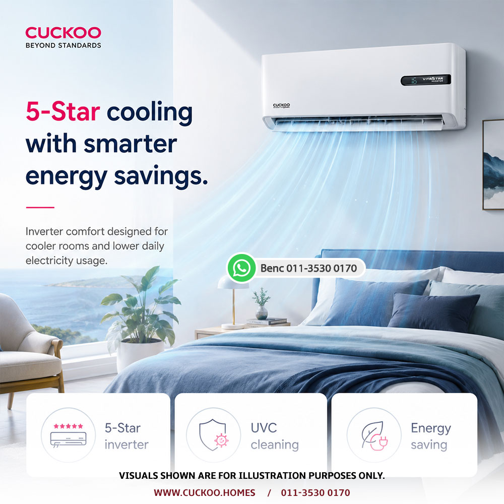 CUCKOO VITA 5TAR air conditioner overview with 5-star cooling and energy savings