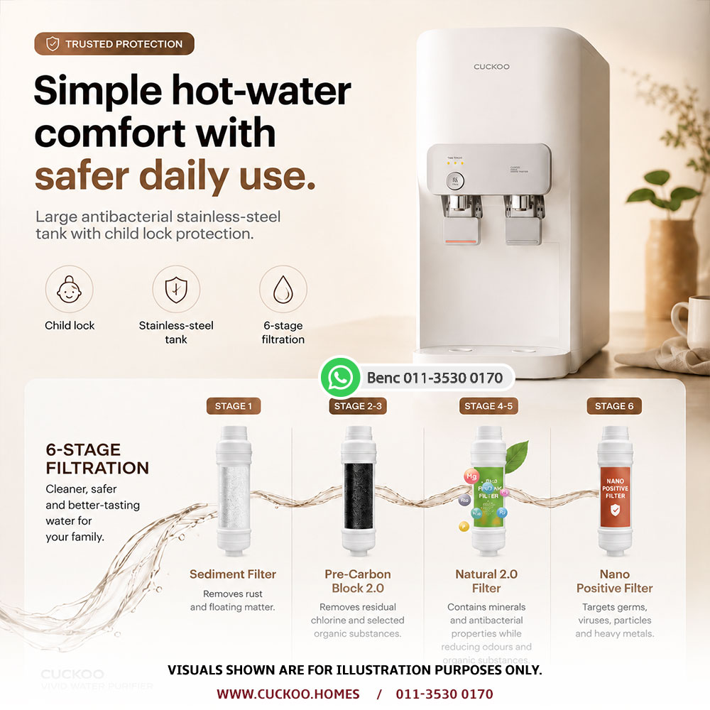 CUCKOO Vivid filter system for mild alkaline drinking water