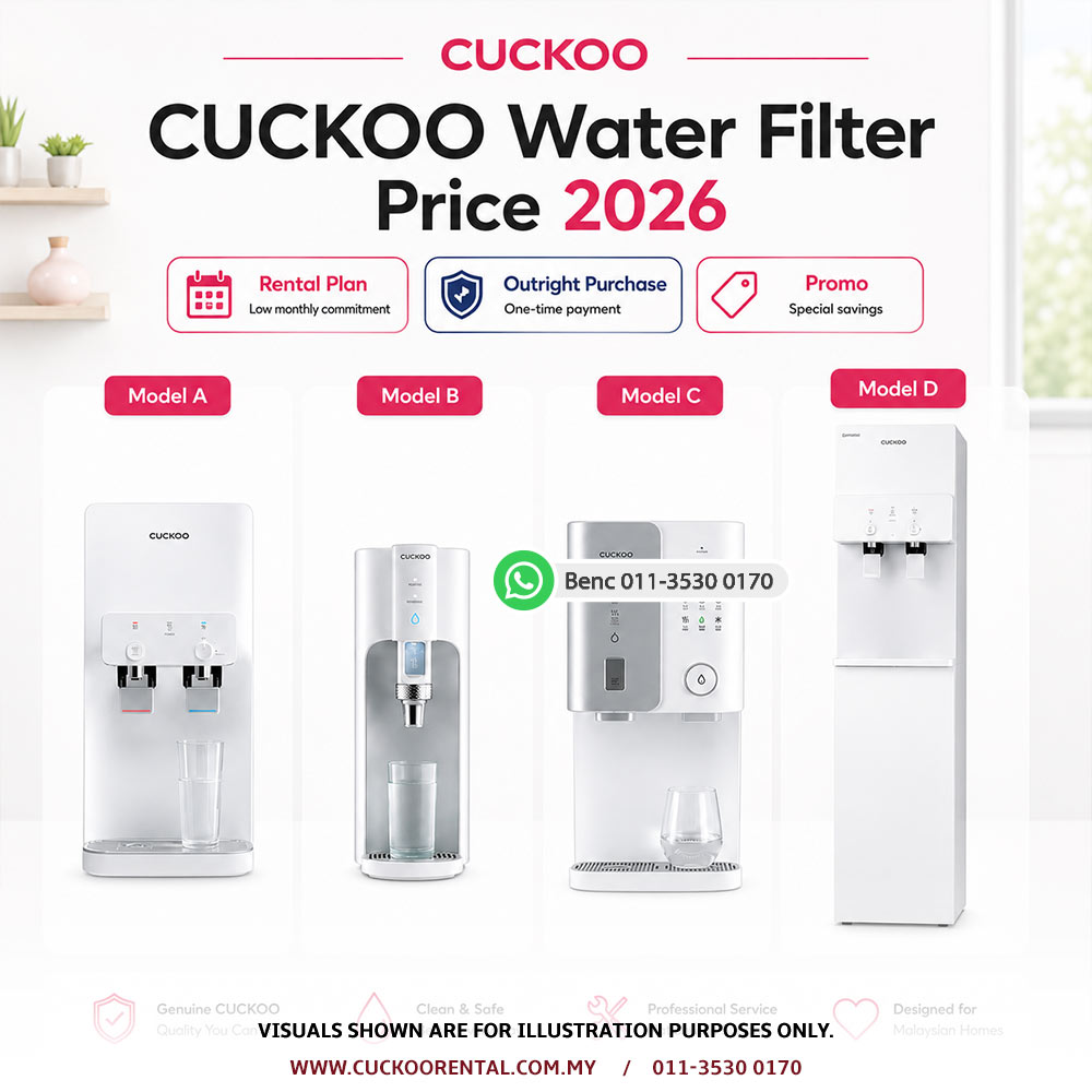 CUCKOO water filter price Malaysia 2026 model and rental plan guide