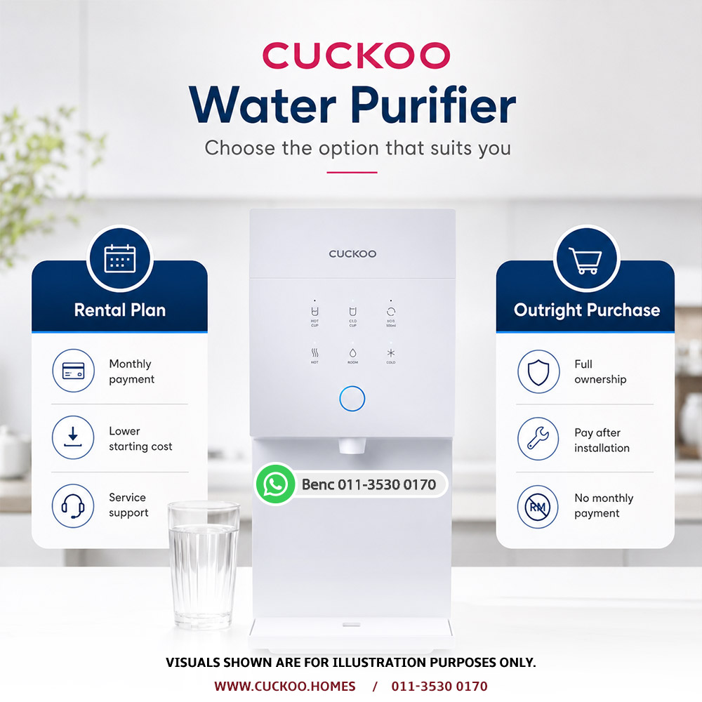 CUCKOO water purifier Rental Plan vs Outright Purchase comparison in Malaysia